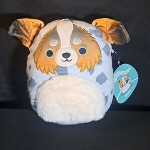 Squishmallows Gray & Tan Dog Plush (Raylor)